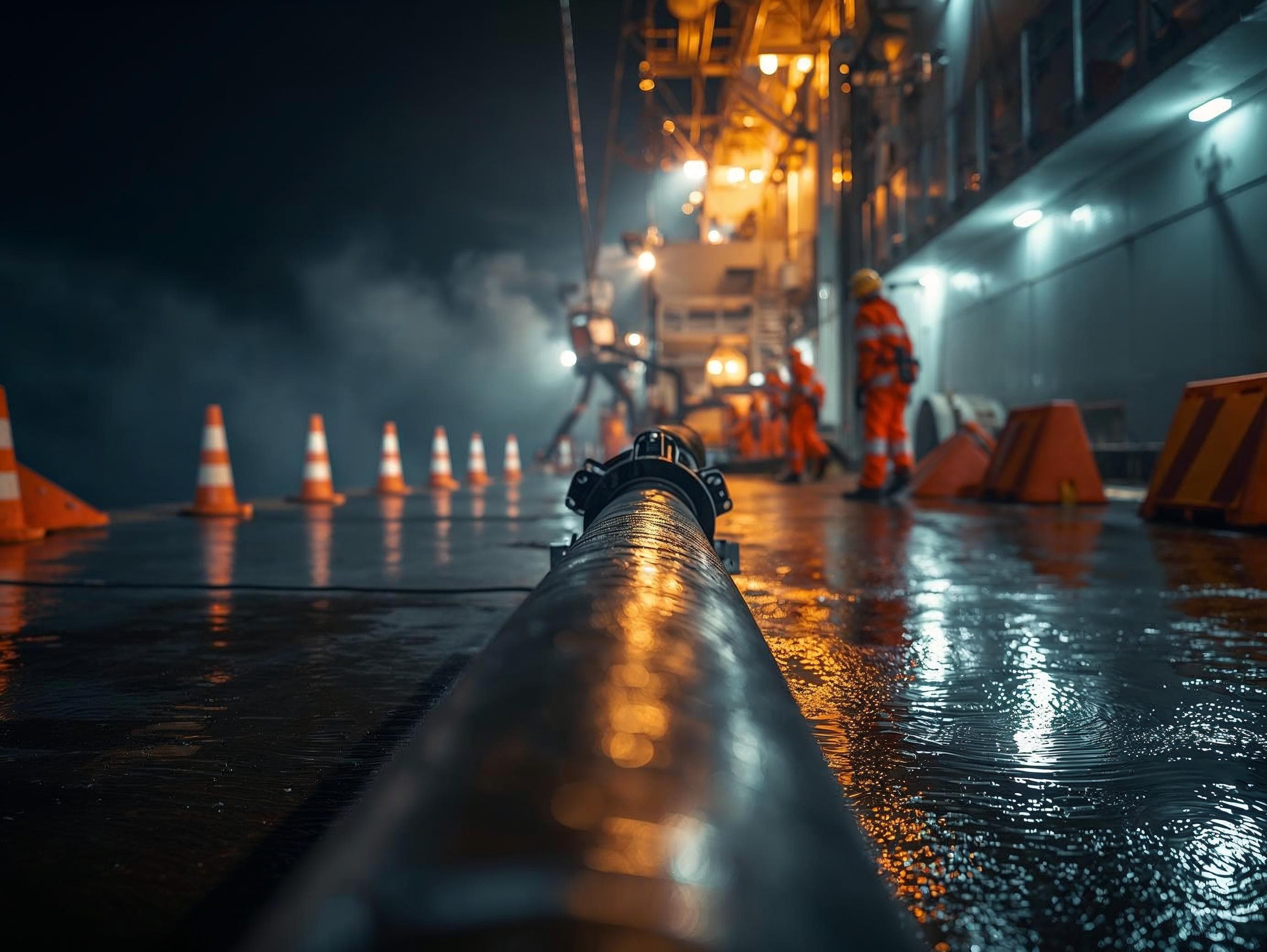 Ship bunkering operation at port with safety monitoring